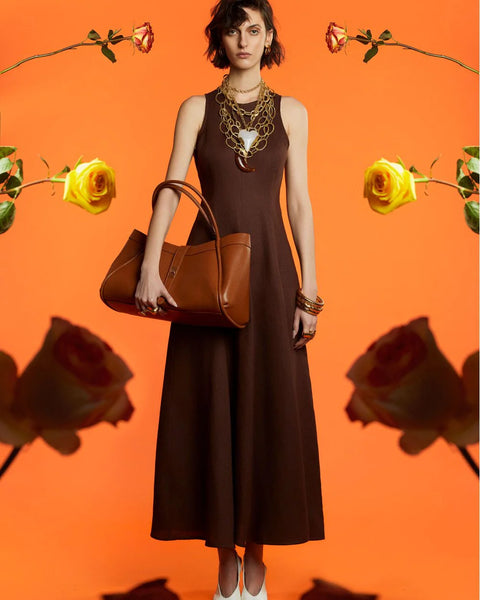 CLOCHE Brown Dress