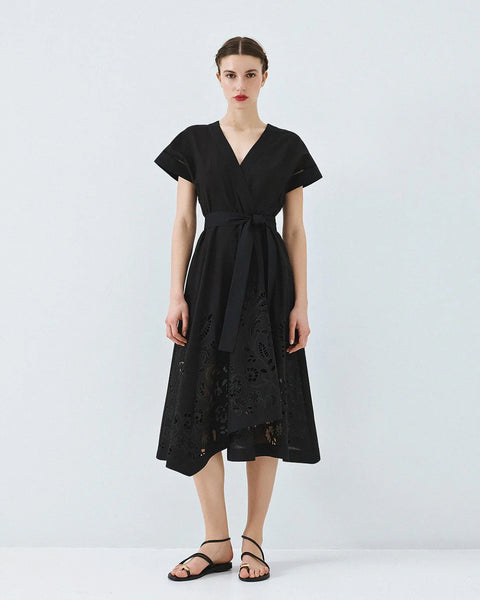 CLARISSE Black Broderie Dress