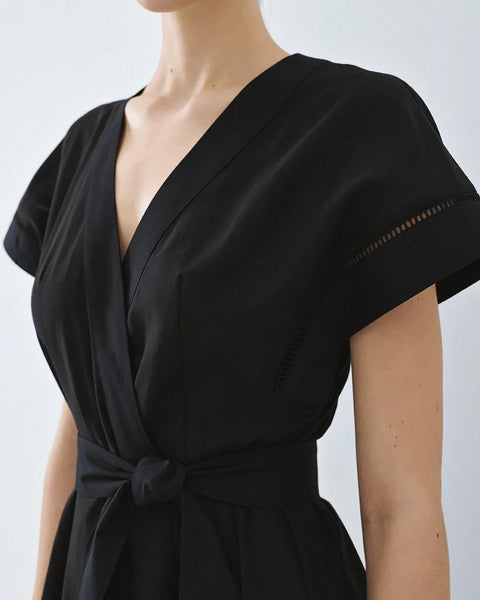 CLARISSE Black Broderie Dress