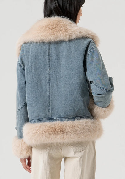 BIKER Fur Denim Jacket