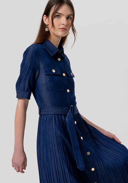 PLISSE  Denim Dress