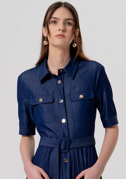 PLISSE  Denim Dress