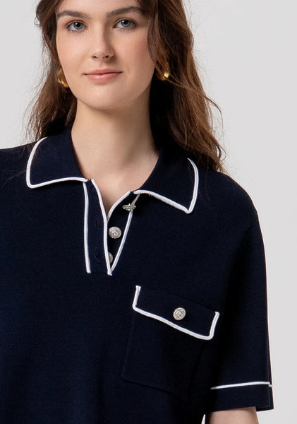 NAVY Cropped Blouse