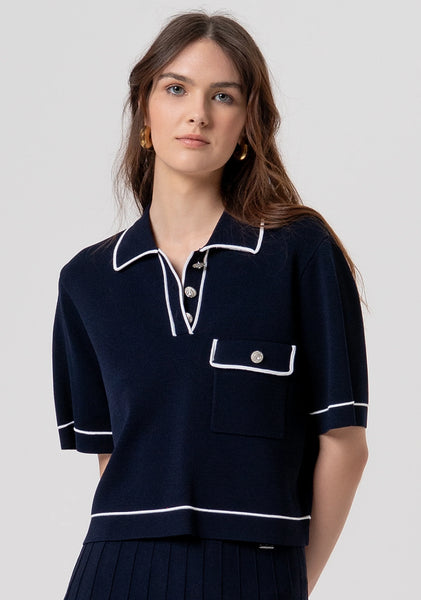 NAVY Cropped Blouse