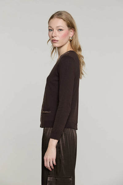 CHAINS Brown Cardigan