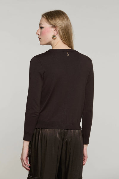 CHAINS Brown Cardigan