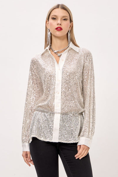 PAILLETTES White Shirt